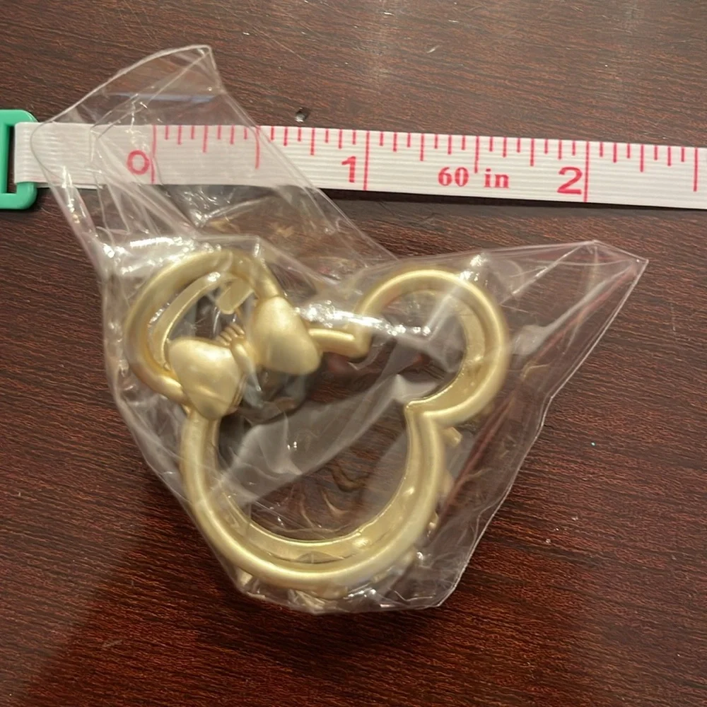 Gold Mickey Minnie Mouse hair clips set of two new gold toned